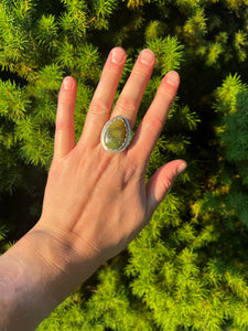 Green Jasper Ring-size 91/2