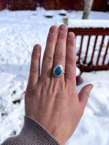 Sky Turquoise Mini Ring-Size 9 -sterling silver