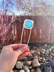 Blue Sky Turquoise Hair Pin-sterling silver
