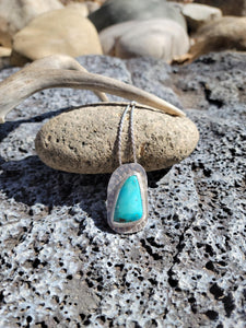 ⚘stamped Royston turquoise pendant⚘